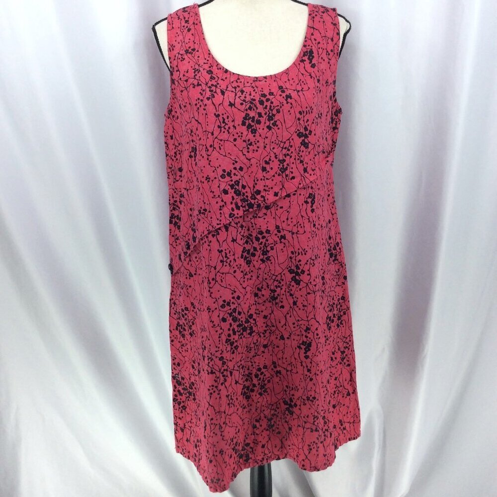 HABITAT Tank Dress Womens Size Large 100% Linen Sleeveless Floral